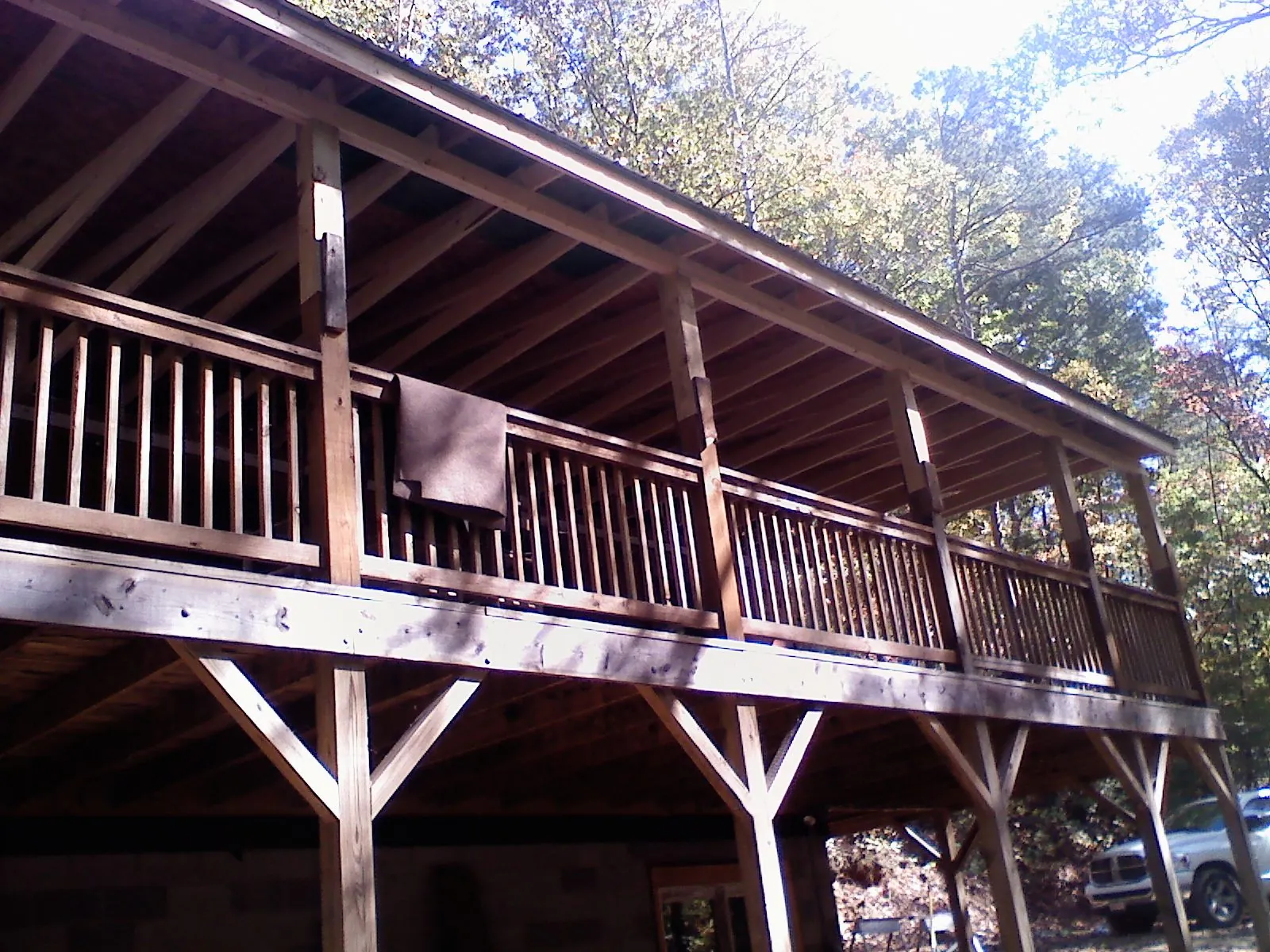 Timber framing under a new elevated porch and deck — Roof Leak Repair in Dallastown by Roofing Brothers